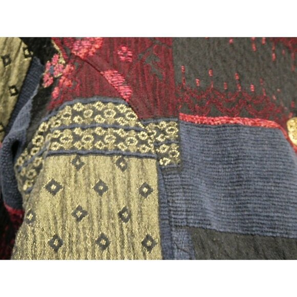 TravelSmith Patchwork Textured Jacket Button Front Cotton Women's Large Petite - Picture 12 of 16
